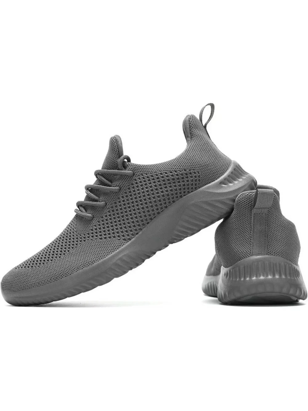 Men's Grey Slip on Walking Shoes Ultra Light Breathable Non Slip Running Shoes